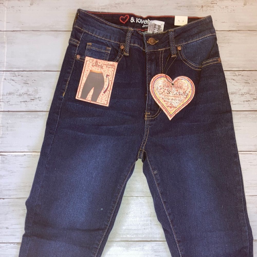 Women’s Juniors Heart & Lovely High-Rise Soft Stretch Denim Jeans Pants Size 1